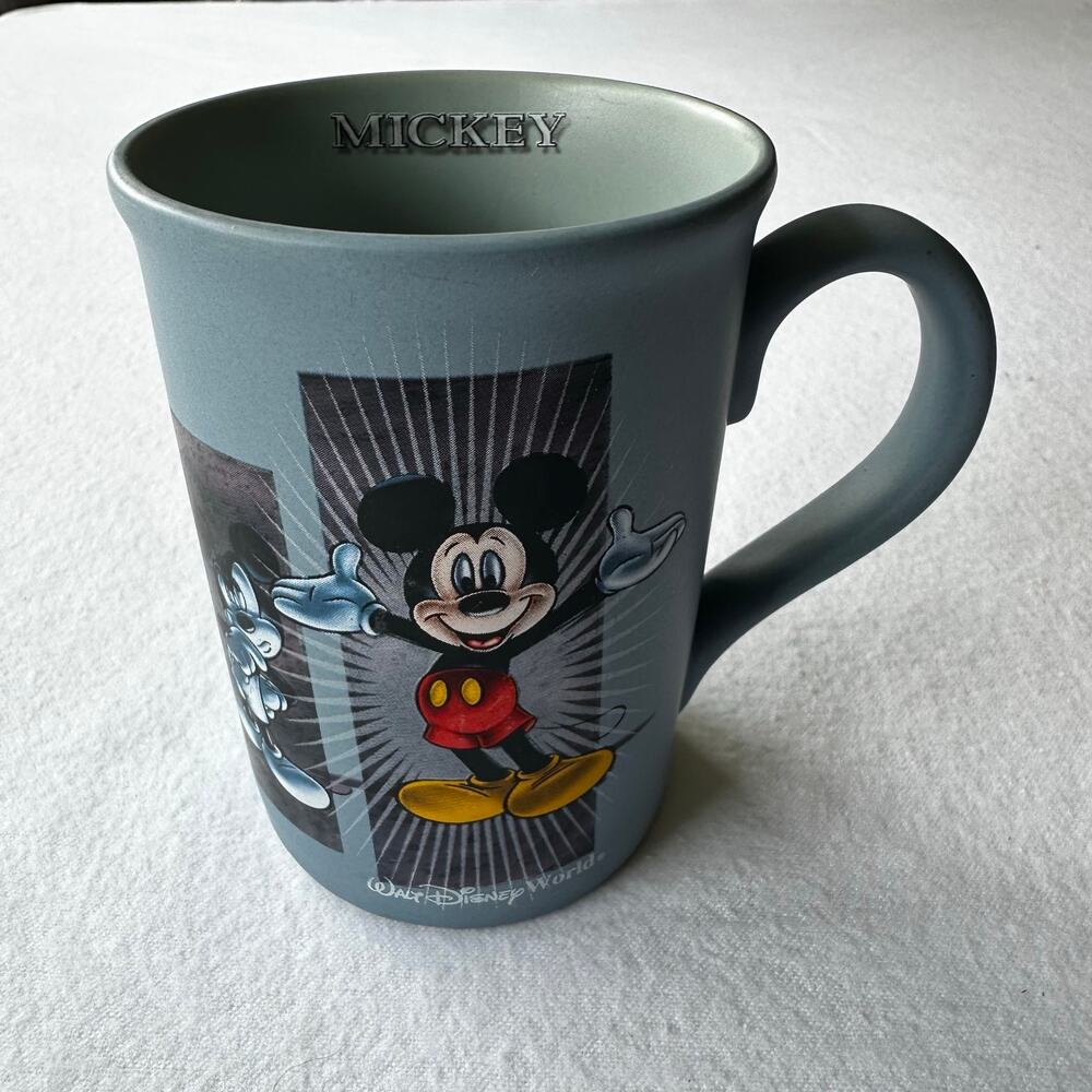 Blue/Gray Mickey Mouse Coffee Cup EXC CON